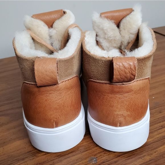 Blackstone QL48 Genuine Shearling Lined High Top Sneaker EU 37 US 7 Rust Brown - Picture 7 of 12